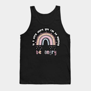 Be Angry Be Kind Pastel Rainbow Tank Top